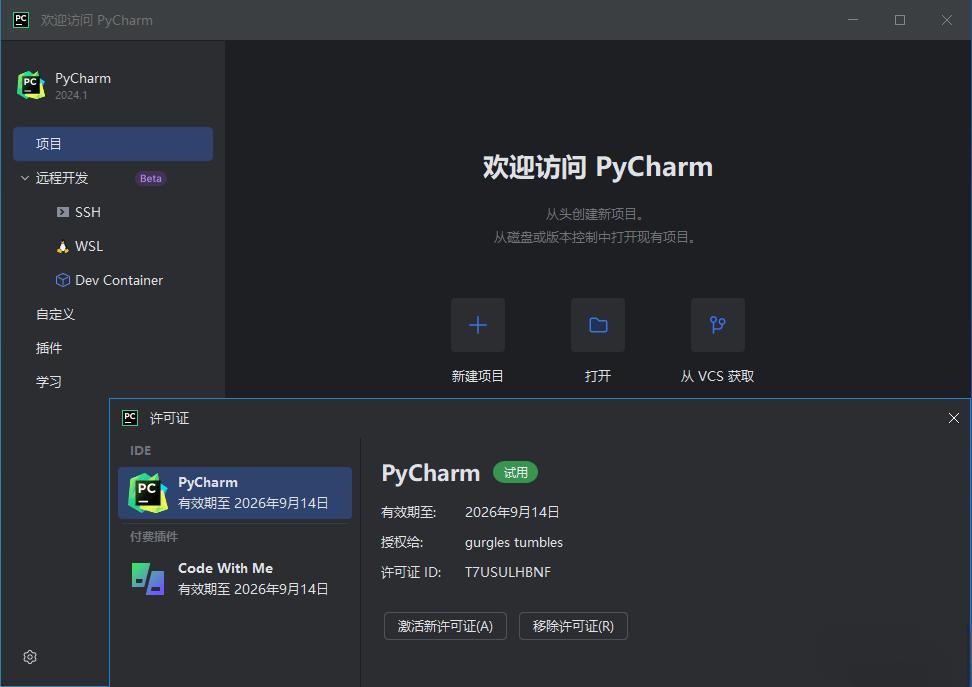 PyCharm2024中文激活版-秋叶资源网